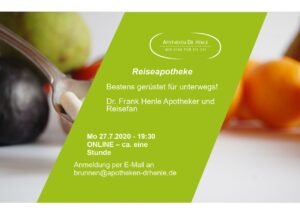 Webinar Reiseapotheke Flyer